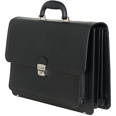Qstyle Elegancka teczka z naturalnej skóry, 3 komory Qstyle Elegancka teczka z naturalnej skóry, 3 komory