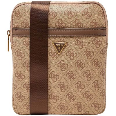 Guess Brązowa saszetka męska w monogram Milano Crossbody Flat Guess Brązowa saszetka męska w monogram Milano Crossbody Flat