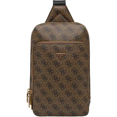 Guess Brązowa saszetka męska w monogram Milano Crossover Guess Brązowa saszetka męska w monogram Milano Crossover