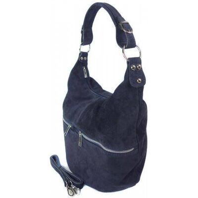 KEMER Klasyczny Worek Na Ramię ,Zamki Suwaki Xl A4 Shopper Bag Zamsz Naturalny Granatowy W345bs KEMER Klasyczny Worek Na Ramię ,Zamki Suwaki Xl A4 Shopper Bag Zamsz Naturalny Granatowy W345bs