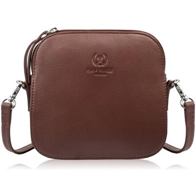 Paolo Peruzzi Mała torebka damska skórzana kopertówka na ramię crossbody do ręki brązowa AY-24-BR Paolo Peruzzi Mała torebka damska skórzana kopertówka na ramię crossbody do ręki brązowa AY-24-BR