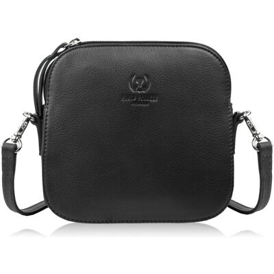 Paolo Peruzzi Mała torebka damska skórzana kopertówka na ramię crossbody do ręki czarna AY-24-BL Paolo Peruzzi Mała torebka damska skórzana kopertówka na ramię crossbody do ręki czarna AY-24-BL