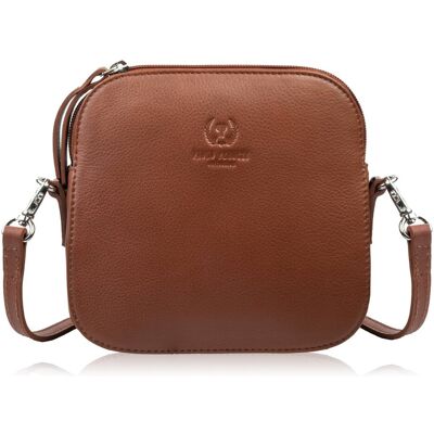 Paolo Peruzzi Mała torebka damska skórzana kopertówka na ramię crossbody do ręki koniakowa AY-24-CG Paolo Peruzzi Mała torebka damska skórzana kopertówka na ramię crossbody do ręki koniakowa AY-24-CG