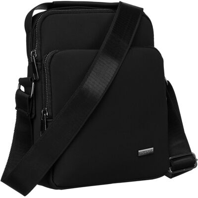 Męska Torba Z Codury Rovicky Listonoszka Miejska Na Ramię Crossbody Z Kieszeniami, Czarny Męska Torba Z Codury Rovicky Listonoszka Miejska Na Ramię Crossbody Z Kieszeniami, Czarny