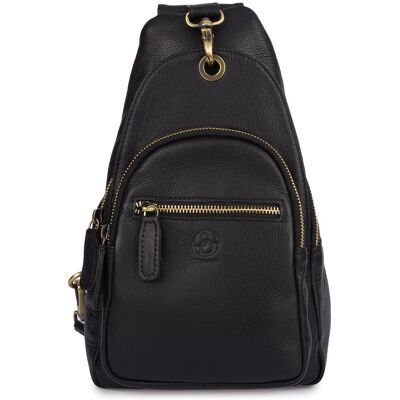Bellugio Plecak Damski Skórzany Crossbody Obustronny Czarny Bellugio Plecak Damski Skórzany Crossbody Obustronny Czarny
