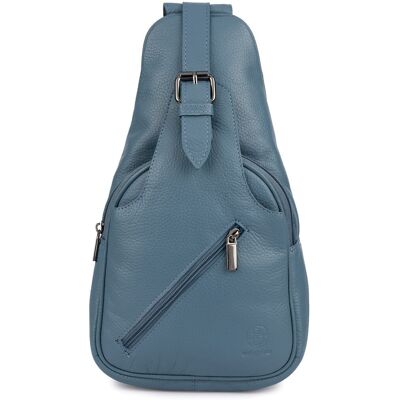 Bellugio Plecak Miejski Crossbody Damski Skórzany - Szaroniebieski Bellugio Plecak Miejski Crossbody Damski Skórzany - Szaroniebieski