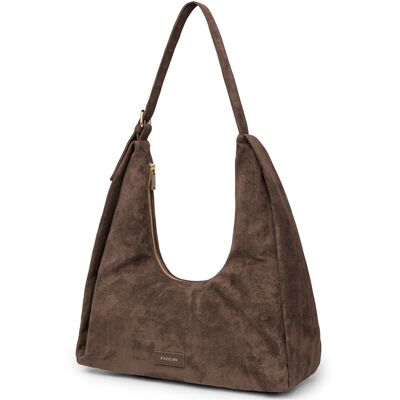 Puccini Torebka Damska Mała Ekologiczny Zamsz Hobo Brązowa Bk1261004d-2 Puccini Torebka Damska Mała Ekologiczny Zamsz Hobo Brązowa Bk1261004d-2