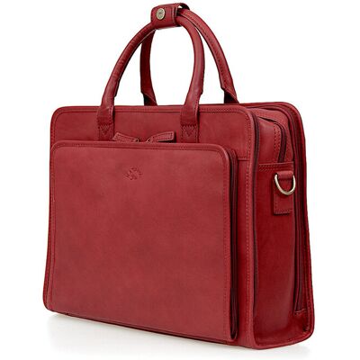 Torba Biznesowa Na Laptop Katana - Skóra Licowa Bordo Torba Biznesowa Na Laptop Katana - Skóra Licowa Bordo