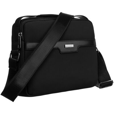 Torba męska z codury Rovicky listonoszka miejska crossbody do pracy, czarny Torba męska z codury Rovicky listonoszka miejska crossbody do pracy, czarny