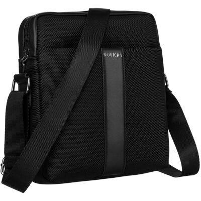 Torba męska z tkaniny codura Rovicky modna miejska listonoszka crossbody do pracy, czarny Torba męska z tkaniny codura Rovicky modna miejska listonoszka crossbody do pracy, czarny
