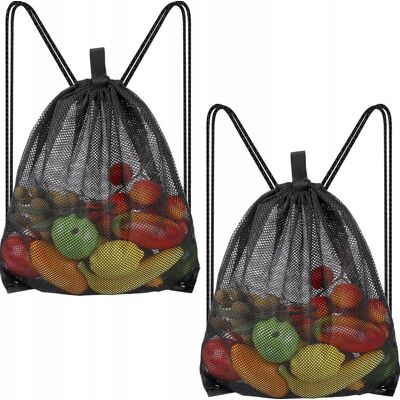 Inny producent Torba Siatkowa 2 Sztuki 45x40cm Worek Sportowy Uniwersalny Czarny Inny producent Torba Siatkowa 2 Sztuki 45x40cm Worek Sportowy Uniwersalny Czarny
