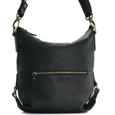 Bellugio Torba skórzana styl vintage - czarna Bellugio Torba skórzana styl vintage - czarna