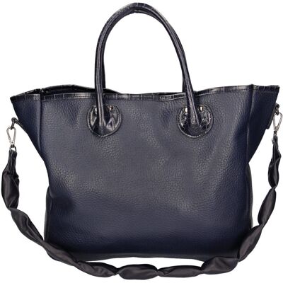 PINK BOX Torebka Damska Elegancka Granatowa Shopperka PINK BOX Torebka Damska Elegancka Granatowa Shopperka
