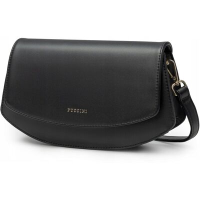 Torebka Damska Listonoszka Crossbody Na Pasku Puccini Czarna Bk1261007m-1 Torebka Damska Listonoszka Crossbody Na Pasku Puccini Czarna Bk1261007m-1