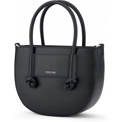 Torebka Damska Mała Crossbody Z Uchwytami Puccini Czarna Bk2241224m-1 Torebka Damska Mała Crossbody Z Uchwytami Puccini Czarna Bk2241224m-1
