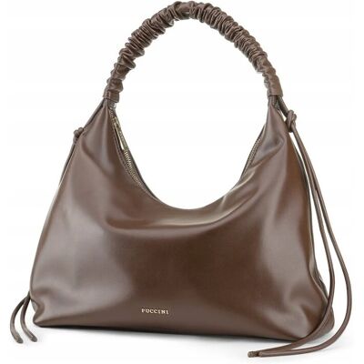 Torebka Damska Mała Typu Hobo PUCCINI Czekoladowa BK2241215S-2 Torebka Damska Mała Typu Hobo PUCCINI Czekoladowa BK2241215S-2