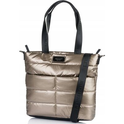 Torebka Damska Monnari Duża Torba Shopper Bag Pojemna Pikowana Złota Logo Torebka Damska Monnari Duża Torba Shopper Bag Pojemna Pikowana Złota Logo