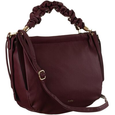 Torebka damska shopper bag do ręki lub na ramię ze skóry ekologicznej bordowa duża pojemna mieści a4 na suwak ROVICKY Torebka damska shopper bag do ręki lub na ramię ze skóry ekologicznej bordowa duża pojemna mieści a4 na suwak ROVICKY