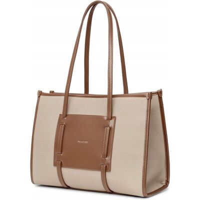 Torebka Damska Shopper Duża Mieści A4 Jasnobrązowa Puccini Bk1261008d-2 Torebka Damska Shopper Duża Mieści A4 Jasnobrązowa Puccini Bk1261008d-2