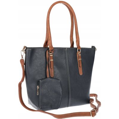 inna (Inny) Torebka Damska Shopper Pojemna A4 modna duża torba teczka 0702 Granatowa inna (Inny) Torebka Damska Shopper Pojemna A4 modna duża torba teczka 0702 Granatowa