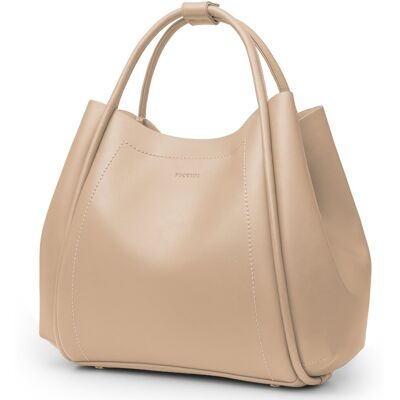 Torebka Damska Worek Shopper Duża Beżowa Ekoskóra Puccini Bk1261000d-6a Torebka Damska Worek Shopper Duża Beżowa Ekoskóra Puccini Bk1261000d-6a