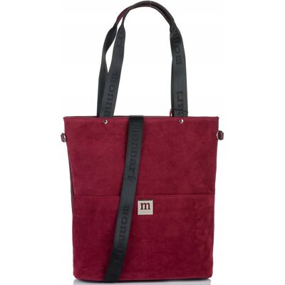 Torebka Monnari Torba Shopper Duża Praktyczna Zamszowa Premium Burgund Torebka Monnari Torba Shopper Duża Praktyczna Zamszowa Premium Burgund