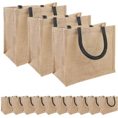 Vidaxl Torebki Jutowe 50 Pcs Naturalny I Czarny 26 X 22 X 14 Cm Vidaxl Torebki Jutowe 50 Pcs Naturalny I Czarny 26 X 22 X 14 Cm