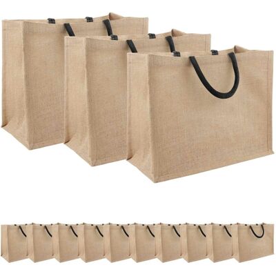 Vidaxl Torebki Jutowe 50 Pcs Naturalny I Czarny 42 X 33 X 19 Cm Vidaxl Torebki Jutowe 50 Pcs Naturalny I Czarny 42 X 33 X 19 Cm