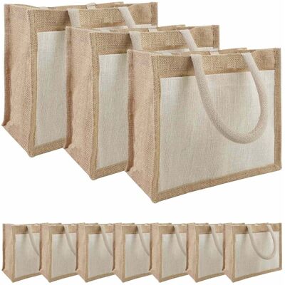 Vidaxl Torebki Jutowe Z Kieszonką 10 Pcs 26 X 22 X 14 Cm Vidaxl Torebki Jutowe Z Kieszonką 10 Pcs 26 X 22 X 14 Cm