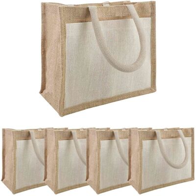 Vidaxl Torebki Jutowe Z Kieszonką 5 Pcs 26 X 22 X 14 Cm Vidaxl Torebki Jutowe Z Kieszonką 5 Pcs 26 X 22 X 14 Cm