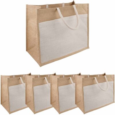 Vidaxl Torebki Jutowe Z Kieszonką 5 Pcs 42 X 33 X 19 Cm Vidaxl Torebki Jutowe Z Kieszonką 5 Pcs 42 X 33 X 19 Cm