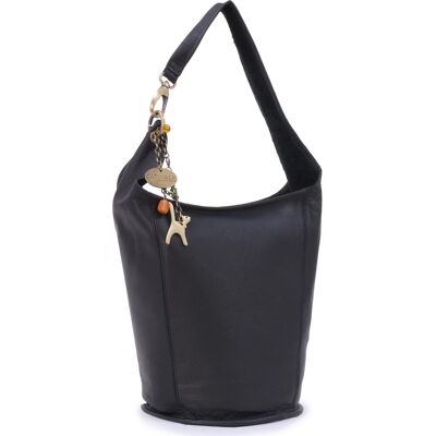 Inny producent Catwalk Collection Handbags - Damska Średnia Skórzana Torba Typu Tote Na Ramię - Torebka Typu Wiadro Na Zamek - Glastonbury - Czarny Inny producent Catwalk Collection Handbags - Damska Średnia Skórzana Torba Typu Tote Na Ramię - Torebka Typu Wiadro Na Zamek - Glastonbury - Czarny