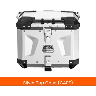 Loboo Conqueror Kufer Centralny Srebrny 40l, Aluminium, 2 Zamki, Wodoodporny, Wewnętrzna Siatka/paski Mocujące Bagaż Loboo Conqueror Kufer Centralny Srebrny 40l, Aluminium, 2 Zamki, Wodoodporny, Wewnętrzna Siatka/paski Mocujące Bagaż