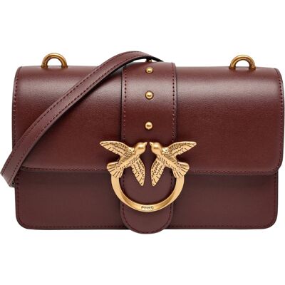 Pinko Bordowa Skórzana Damska Kopertówka One Mini St. Cl Pinko Bordowa Skórzana Damska Kopertówka One Mini St. Cl