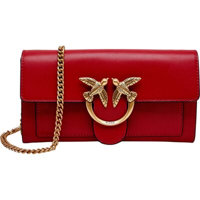 Pinko Czerwona Damska Skórzana Kopertówka Love Icon Wallet C Pinko Czerwona Damska Skórzana Kopertówka Love Icon Wallet C