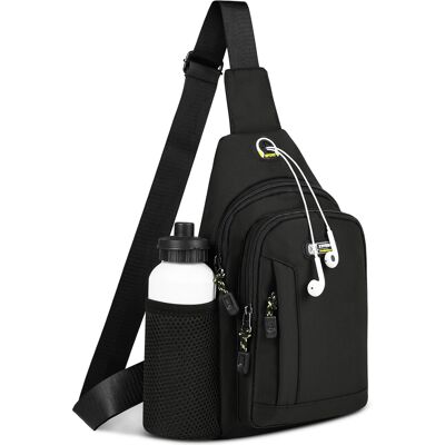 Inny producent Plecak Crossbody Męski Antykradzieżowy Czarny, Torba Na Ramię Podróżna Inny producent Plecak Crossbody Męski Antykradzieżowy Czarny, Torba Na Ramię Podróżna