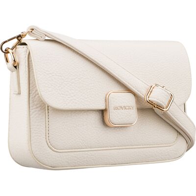 Torebka Damska Rovicky Listonoszka Beżowa Crossbody Mała Z Klapką Miejska Torebka Damska Rovicky Listonoszka Beżowa Crossbody Mała Z Klapką Miejska