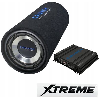 Xtreme Subwoofer tuba CRUNCH GTS200 400W + Wzmacniacz Crunch GPX 500.2 + wlepki Xtreme Subwoofer tuba CRUNCH GTS200 400W + Wzmacniacz Crunch GPX 500.2 + wlepki
