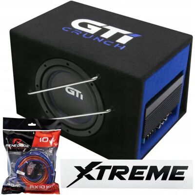 Xtreme Subwoofer Aktywny Skrzynia Basowa Crunch Gti800a + Kable Przewody + Wlepki Xtreme Subwoofer Aktywny Skrzynia Basowa Crunch Gti800a + Kable Przewody + Wlepki