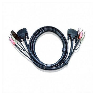 Aten 2L-7D02UD Kabel KVM DVI-D (Dual Link), USB, Audio, zwart, 1,8 m Aten 2L-7D02UD Kabel KVM DVI-D (Dual Link), USB, Audio, zwart, 1,8 m