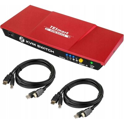 Inny producent Przełącznik KVM switch 4K Ultra HD 3840x2160@30Hz 2x HDMI Inny producent Przełącznik KVM switch 4K Ultra HD 3840x2160@30Hz 2x HDMI