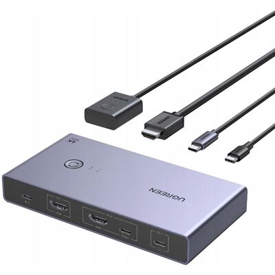 Przełącznik Switch KVM Ugreen CM731 2w1 USB-C + HDMI Przełącznik Switch KVM Ugreen CM731 2w1 USB-C + HDMI