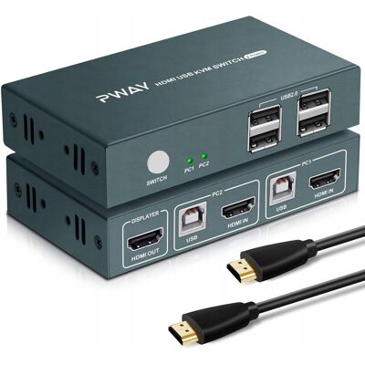 Inny producent PWAY Przełącznik KVM HDMI 2 porty SWITCH 2in1 PW-S7206H Inny producent PWAY Przełącznik KVM HDMI 2 porty SWITCH 2in1 PW-S7206H