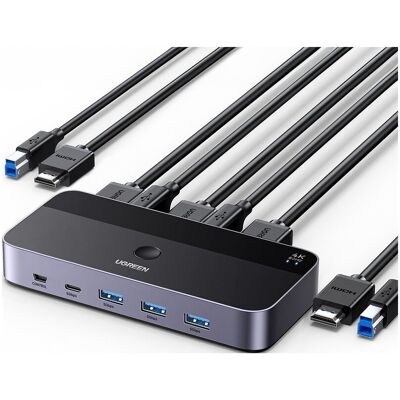 Inny producent Ugreen Adapter Przełącznik Switch Cm664 Hdmi 2.0 Usb Kvm 2w1 4k 60hz Inny producent Ugreen Adapter Przełącznik Switch Cm664 Hdmi 2.0 Usb Kvm 2w1 4k 60hz