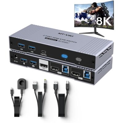 Inny producent KVM Switch MT-VIKI 2-port HDMI 2.1 8K@60Hz USB 3.0 HDCP 2.3 HDR z pilotem Inny producent KVM Switch MT-VIKI 2-port HDMI 2.1 8K@60Hz USB 3.0 HDCP 2.3 HDR z pilotem