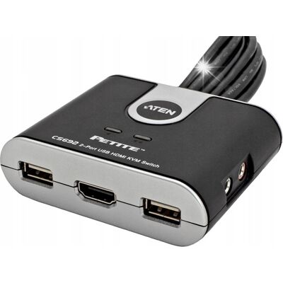 Inny producent Przełącznik KVM 2xPC HDMI+2xUSB+AUDIO ATEN FullHD 2K/60Hz ATEN CS692 Inny producent Przełącznik KVM 2xPC HDMI+2xUSB+AUDIO ATEN FullHD 2K/60Hz ATEN CS692