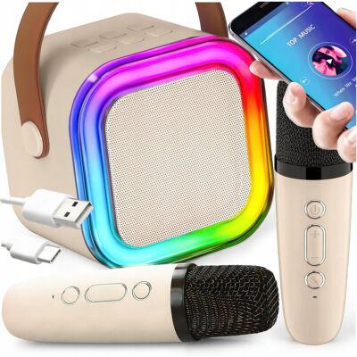 Inny producent 2× MIKROFON GŁOŚNIK BEZPRZEWODOWY ZESTAW KARAOKE BLUETOOTH RGB DLA DZIECI Inny producent 2× MIKROFON GŁOŚNIK BEZPRZEWODOWY ZESTAW KARAOKE BLUETOOTH RGB DLA DZIECI