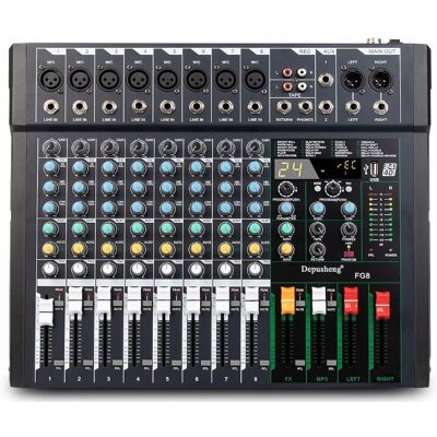 Inny producent Depusheng FG8 profesjonalny 8-kanałowy mikser audio do nagrywania komputera Inny producent Depusheng FG8 profesjonalny 8-kanałowy mikser audio do nagrywania komputera