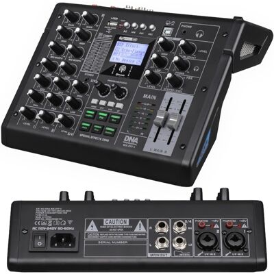 Dna Mix-Eff 4 Analogowy Mikser Dźwięku 4 Kanały Usb Mp3 Bluetooth Phantom +48v Dsp Eq Dna Mix-Eff 4 Analogowy Mikser Dźwięku 4 Kanały Usb Mp3 Bluetooth Phantom +48v Dsp Eq