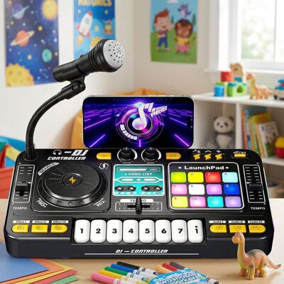 Norimpex Konsola DJ SET Dla Dzieci Mikser Bluetooth Mikrofon Pady LED Na Prezent Norimpex Konsola DJ SET Dla Dzieci Mikser Bluetooth Mikrofon Pady LED Na Prezent